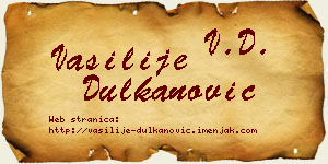 Vasilije Dulkanović vizit kartica